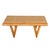 Original Mid-century blond wood coffee table with a stepped rift-sawn oak top and knife legs. It features a rectangular...