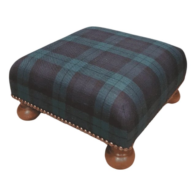 Scottish Tartan Wool Tapestry Footstool For Sale