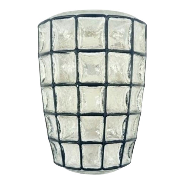 1960s Mid-Century Modern Glass Wall Light From Limburg, Germany For Sale