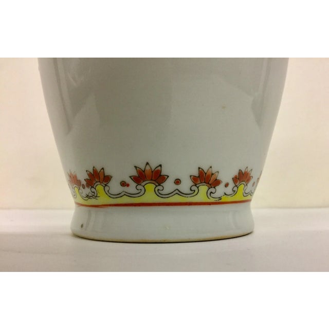 Ceramic Antique Chinese Hand Painted Peacock Vase For Sale - Image 7 of 11