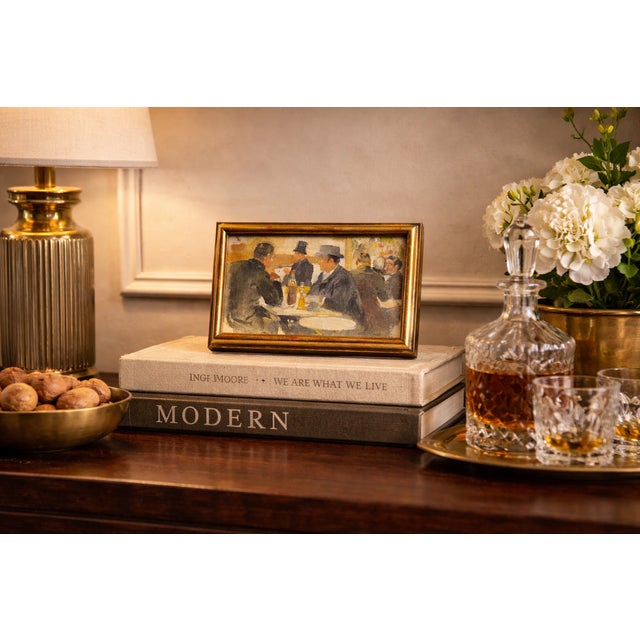 Lucien Laurent Gsell -19th century French Café Interior Scene, Oil Painting Academic French School - Oil Painting on board...