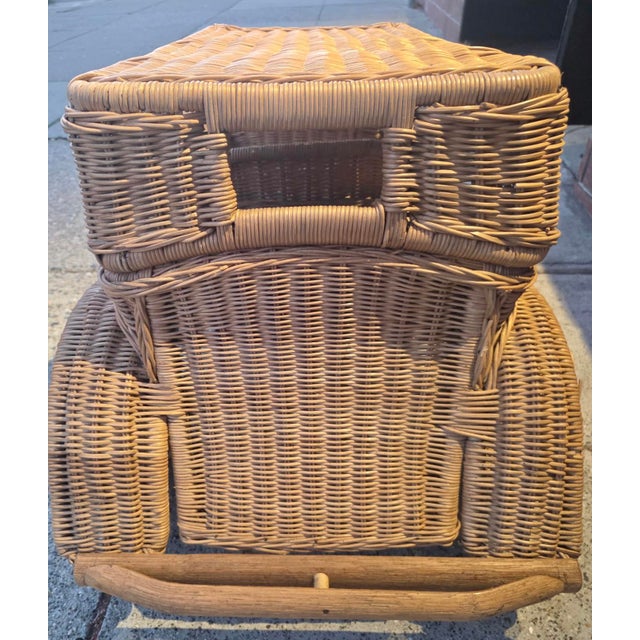 Wood Giant Vintage Wicker and Rattan Luxury Automobile For Sale - Image 7 of 16