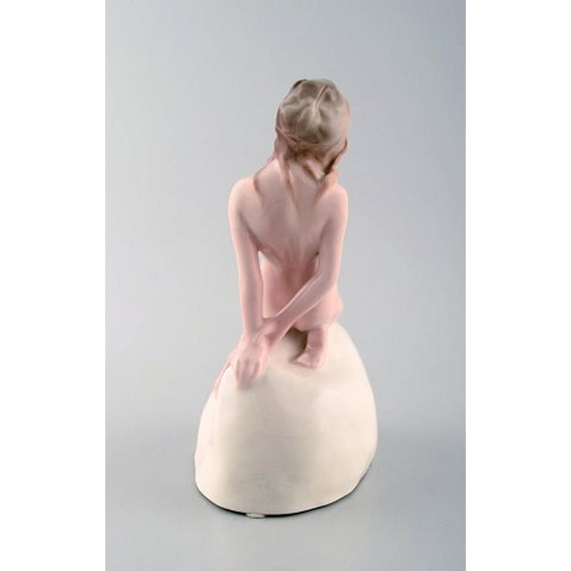 Rörstrand Art Deco Figure in Porcelain Young Nude Woman by Vicken Von Post for Rörstrand, 1920s For Sale - Image 4 of 9