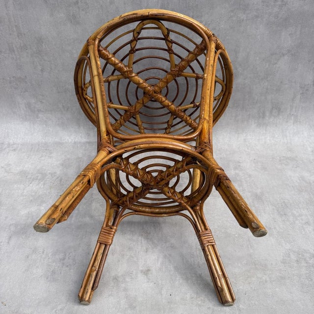 Vintage French Rattan Side Table, 1950s For Sale - Image 18 of 18
