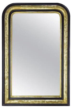 French Louis Philippe Stucco Imitation Wood and Gilding Mirror, 1870s