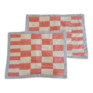 Ralph Lauren Euro Shams Red Gingham 24" X 30" Pair For Sale