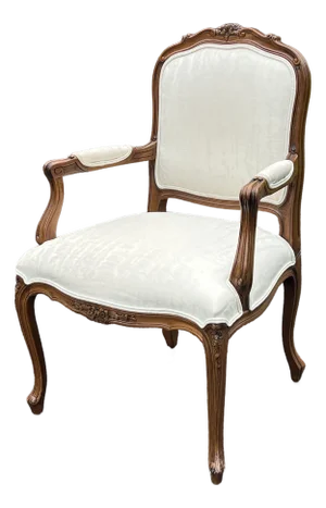 Louis XV Style Carved Walnut Fauteuil Chair