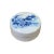 This is a Chinese decorative porcelain round box in Blue and White color finish. The theme is oriental scenery graphics....