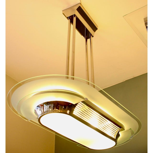 Metal Art Deco Pendant Lamp by Henri Petitot for Atelier Petitot, 1930s For Sale - Image 7 of 18