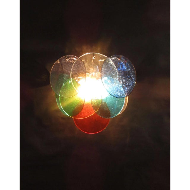 1970s Pair of Vistosi Sconces 10 Multicolored Murano Glasses For Sale - Image 9 of 10