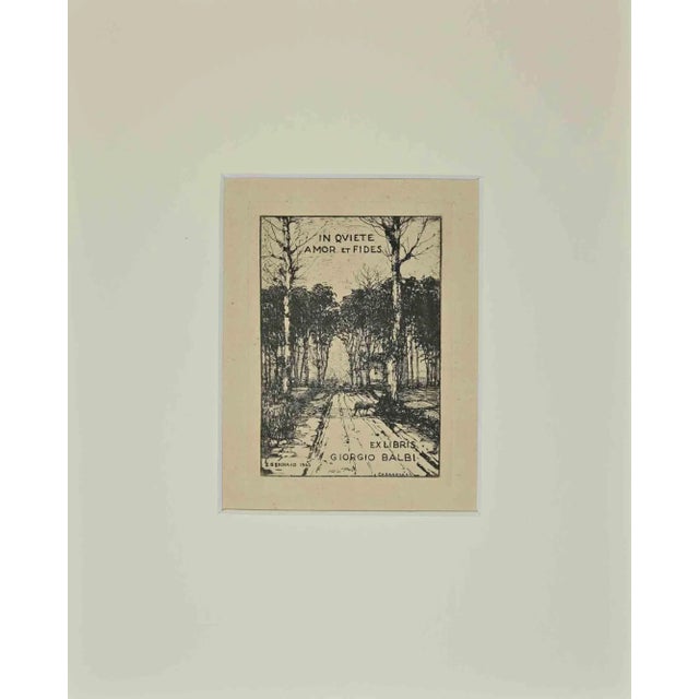 Modern Carlo Casanova, Ex Libris Giorgio Balbi, Etching, 1945 For Sale - Image 3 of 3