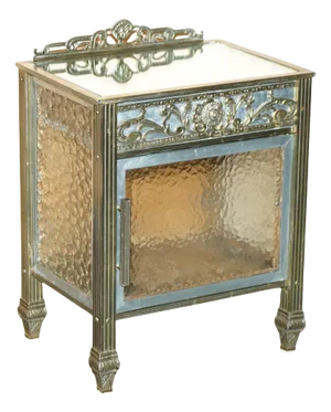 Antique French Brass and Glass Nightstand, 1900s