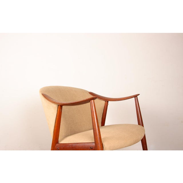 Beige Scandinavian Tyrol Armchairs in Teak and Fabric by Gerhard Berg for Westnofa, 1960s, Set of 2 For Sale - Image 8 of 18