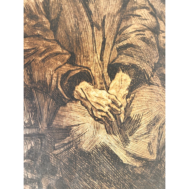 Mid 20th Century "Baratok" (Friends), Etching by Hungarian Artist For Sale In New York - Image 6 of 7