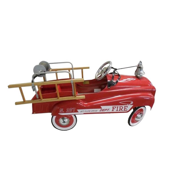 1980s Burns Novelty Company Pedal Fire Truck For Sale - Image 9 of 9
