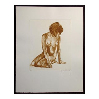Roger Hebbelinck "Nu No. 1" Nude #1 Hand Signed Vintage Etching For Sale