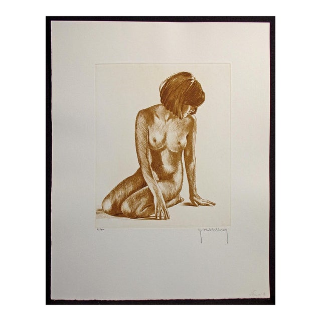 Roger Hebbelinck "Nu No. 1" Nude #1 Hand Signed Vintage Etching For Sale