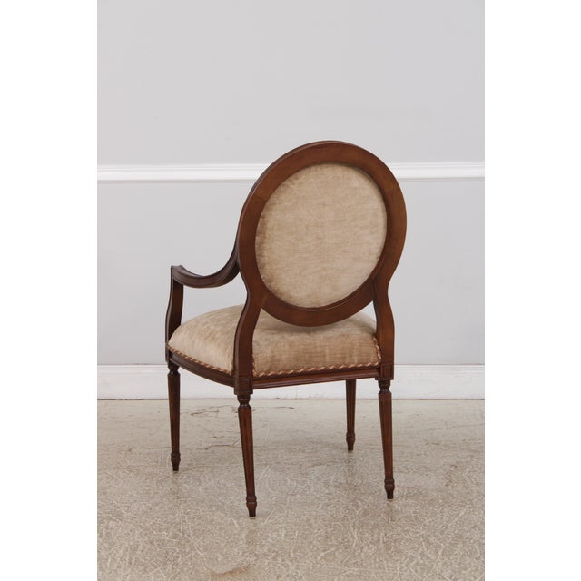 Textile Pair of Cr Laine French Louis XVI Open Arm Chairs For Sale - Image 7 of 16