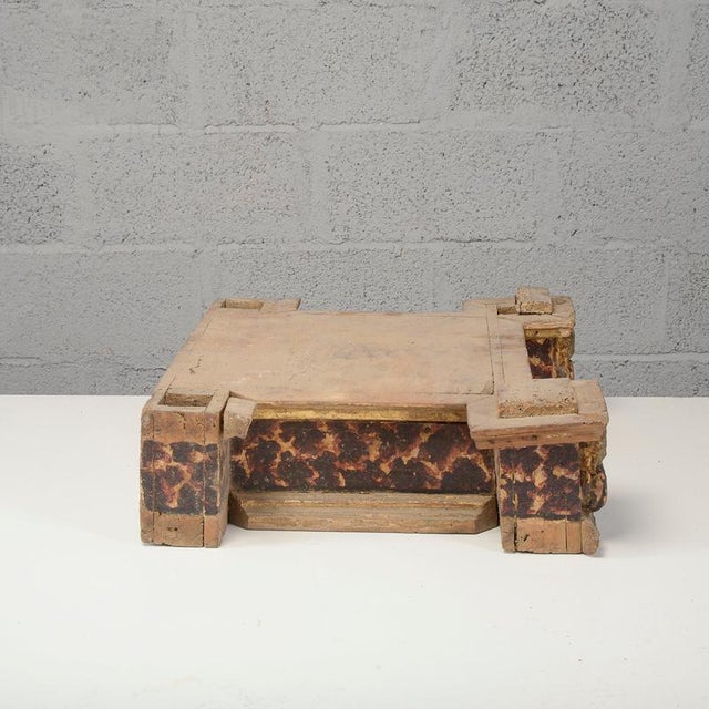 Lacquered Wooden Base Depicting the Souls of Purgatory in Flames For Sale - Image 3 of 7