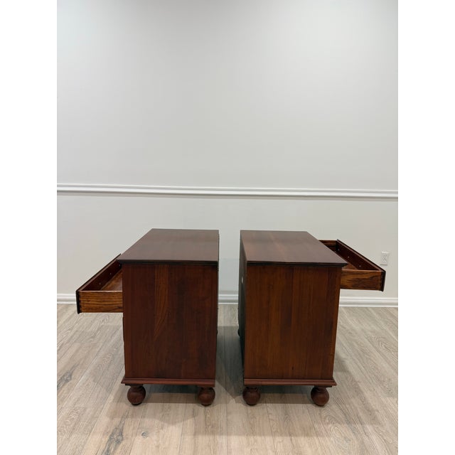 1990s Lexington Bob Timberlake Cherry Apothecary Style Chest Nighstands, A Pair For Sale - Image 11 of 12