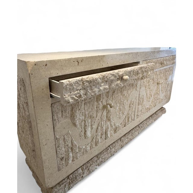 Stone Travertine Tessellated Stone Sideboard by Renoir, 1980 For Sale - Image 7 of 15