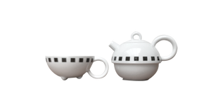 German Postmodern Fantasia Series Teapot or Coffeepot with Cup by Matteo Thun for Arzberg, 1980s, Set of 2