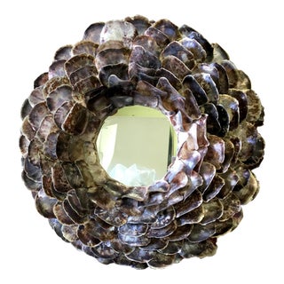 Circular Shell Mirror For Sale