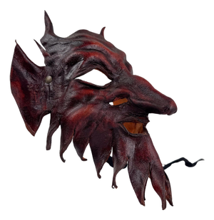 Vintage Venetian Style Handcrafted Leather Mythological Satyr Mask, Italy, 1970s