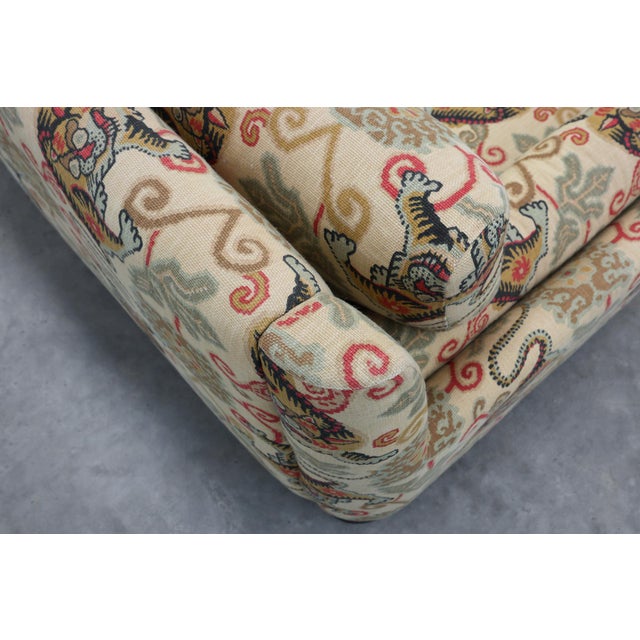 Hollywood Regency 3-Seater Sofa with Lion Motif Upholstery, Italy, 1990s For Sale - Image 12 of 13
