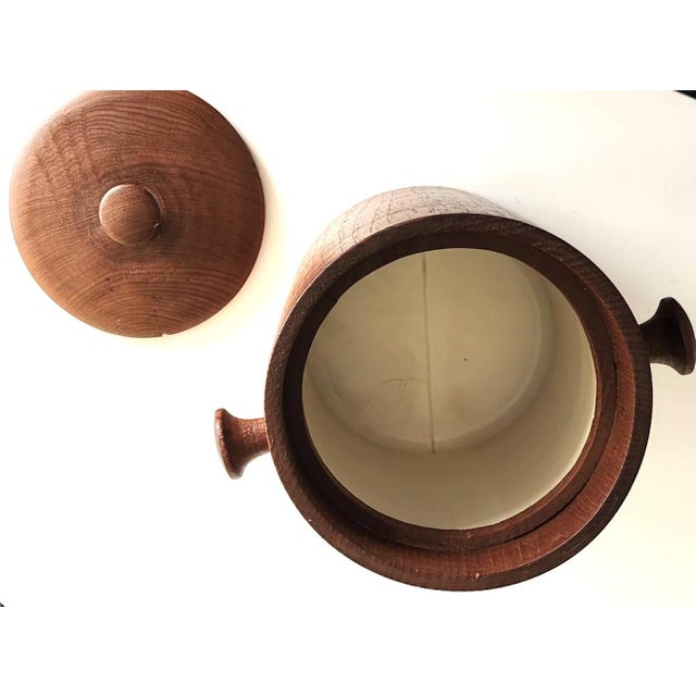 Mid 20th Century Large Teak Wood Ice Bucket With Lid in the Style of Digsmed For Sale - Image 12 of 12