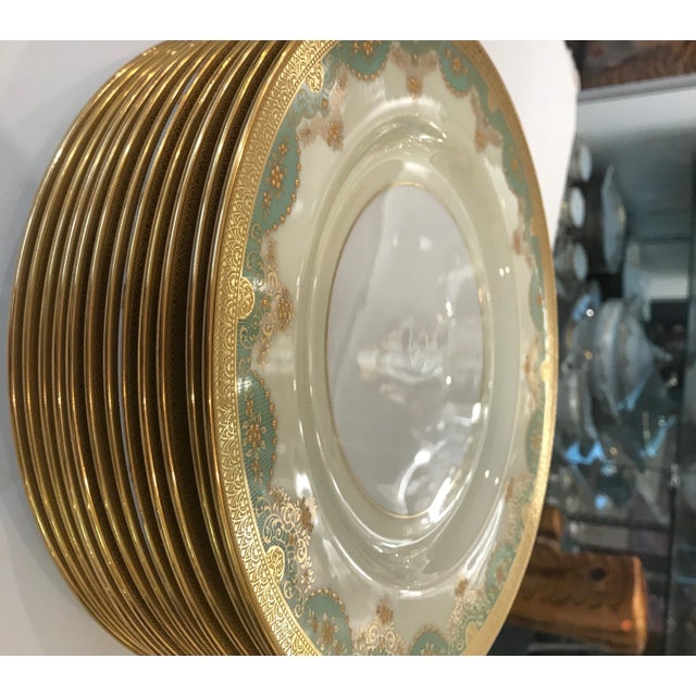 Antique Lenox Raised Gilt Service Dinner Plates Set of 12 Chairish