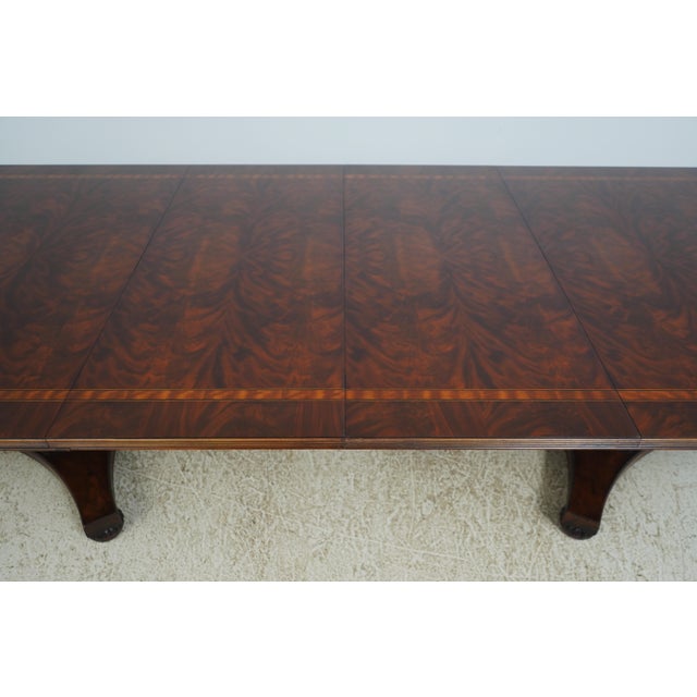 Henredon Mahogany Double Pedestal Inlaid Dining Table For Sale - Image 13 of 18