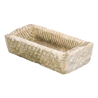 19th C. Spanish Rectangular Stone Planter For Sale