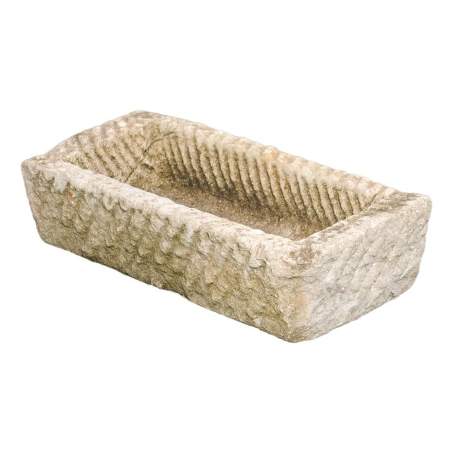 19th C. Spanish Rectangular Stone Planter For Sale