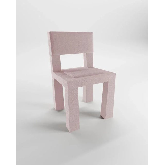 Modern Raw Chair in Pink Bouclé from Collector For Sale - Image 6 of 6