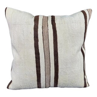 Turkish Hemp Pillow Cushion Natural Beige Brown Pillow Cushion Cover 24"x24" For Sale