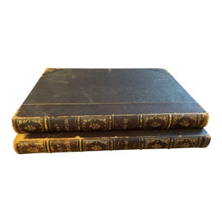 1879–1882 Leather Hardcover Books Art Amateur Bound Journals by Montague Marks – Set of 2 Deluxe Volumes For Sale