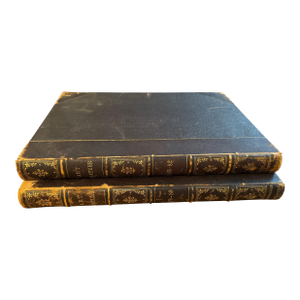 1879–1882 Leather Hardcover Books Art Amateur Bound Journals by Montague Marks – Set of 2 Deluxe Volumes