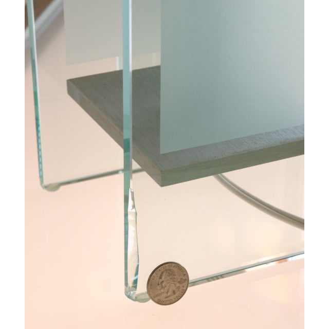 Metal Pair of Robert Sonneman for Kovacs Glass & Aluminum Lamps, 1990 For Sale - Image 7 of 8