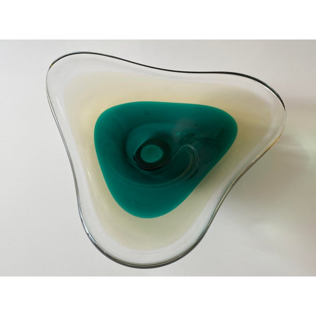 Mid-Century Biomorphic Abstract Modern Erickson Glass Bowl Sommerso For Sale - Image 11 of 11