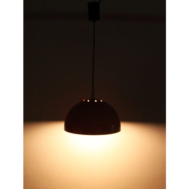 Metal Vintage Orange Lacquered Metal Pendant Light, 1970s For Sale - Image 7 of 8