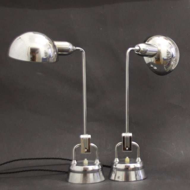 French Art Deco Metal Desk Lamps by Charlotte Perriand for Jumo, 1940s, Set of 2 For Sale - Image 12 of 18