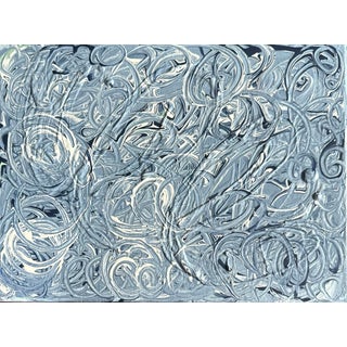 Erin Simon Original “Textures” in Blue & White Canvas Painting For Sale