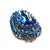 1930s Vintage Art Deco Czech Sapphire Crystal Brooch Clip 1930s For Sale - Image 5 of 8