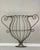 Neoclassical Antique Large Neoclassical Style Wrought Iron Urn Form Demilune Wall Planters, Pair For Sale - Image 3 of 16