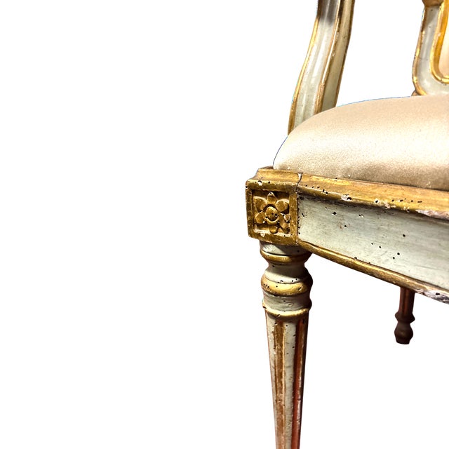 Blue Wonderful 18th Century Venetian Painted Armchair For Sale - Image 8 of 16