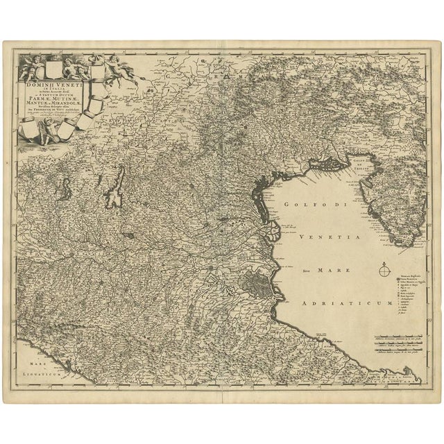Antique Map of the Region of Venice by F. De Wit, 1700 For Sale