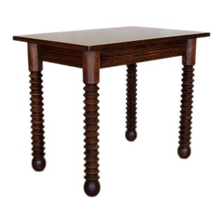 1940s French Wood Table Attributed Charles Dudouyt For Sale