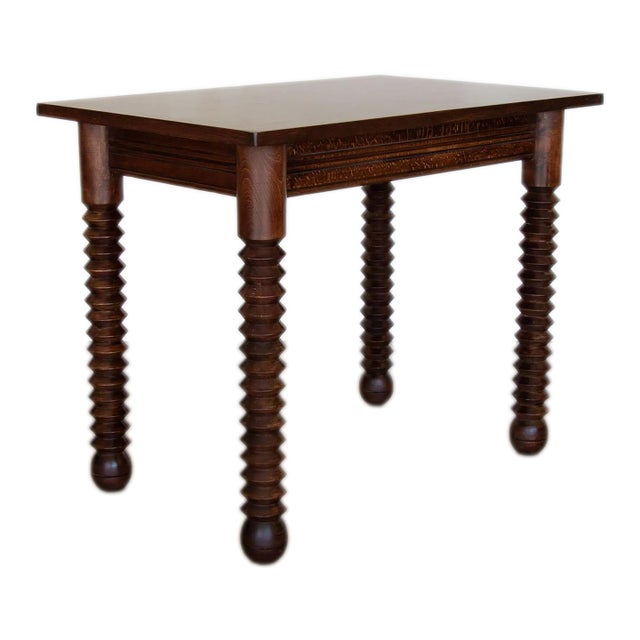 1940s French Wood Table Attributed Charles Dudouyt For Sale