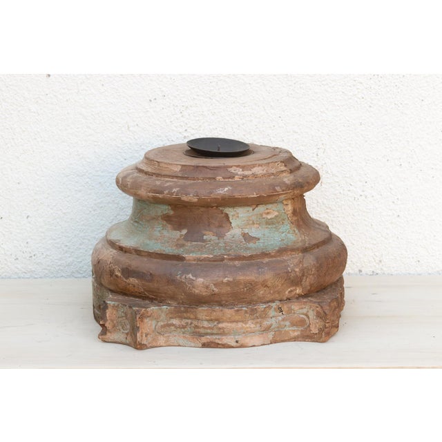 Wood Early 1800's Large Teak Column Base For Sale - Image 7 of 10